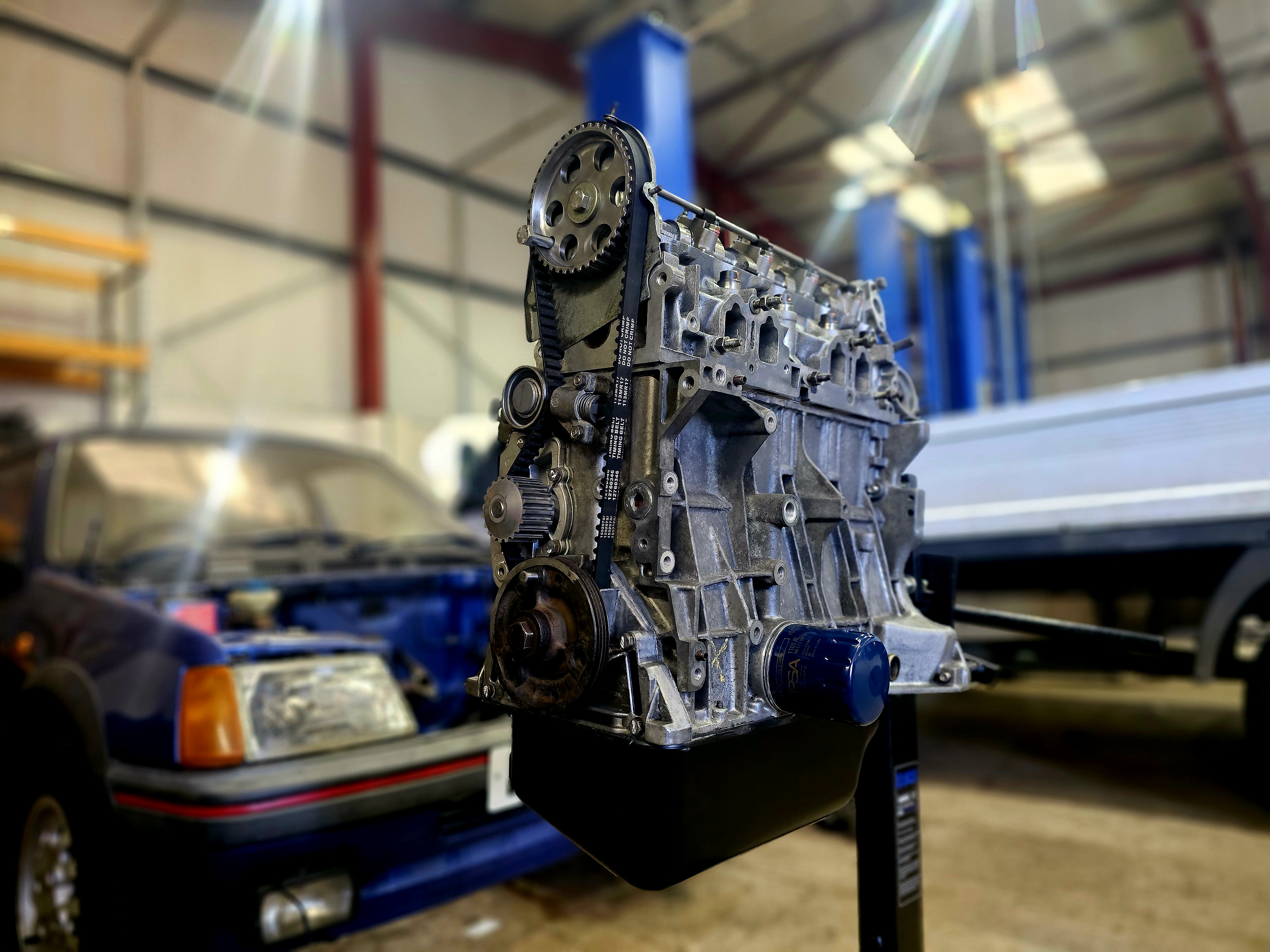 Classic car restoration project in progress